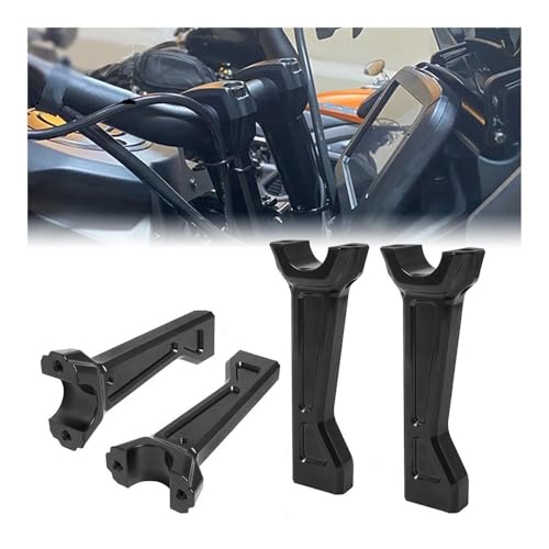 Elevadores altos CNC para motocicleta soporte barra abrazadera manillar negro RA1250 2