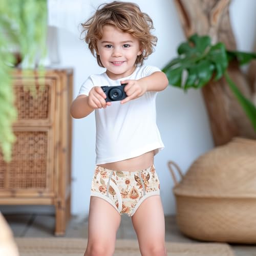 visesunny Boys Potty Training Underwear Boho Indian Style Flower Breathe Cotton Briefs Size 2T-8Y for Toddler3