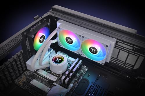 Image of Thermaltake TH240 V2 ARGB Sync /AlO Liquid Cooler /Fan 120mm*2 /PWM 500~2000 RPM /Mirror Waterblock /MB ARGB Sync Control /White, CL-W364-PL12SW-A