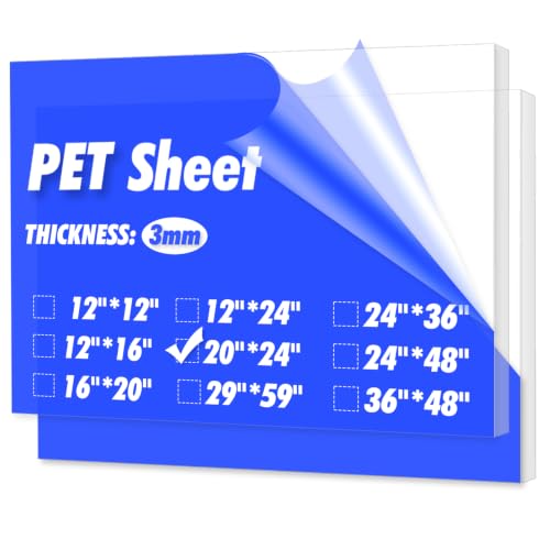 Image of Art3d Plexiglass Sheets, Clear & Flexible, 2-Pack of 20 x 24 inch