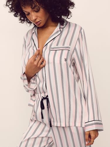 Image of Victoria's Secret Satin Pajama Set, Long Sleeve Button Down Shirt & Pants, Sleepwear for Women (XS-XXL)