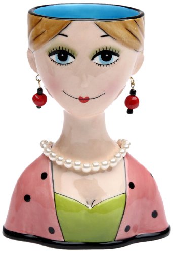 Appletree Design Dilly Dots Lady Vase, Functional and Decorative, 5-3/8-Inch Tall