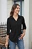 Stamain Womens Black Shirts Long Sleeve Chiffon Wrinkle-Free Blouses Ladies Casual Wrinkle Free Button Down Tops for Business Work 3XL #5