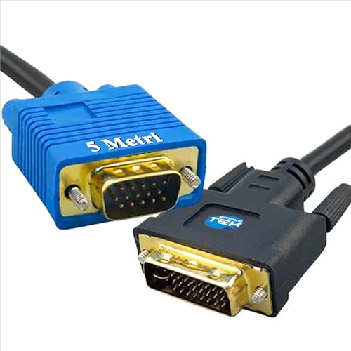 SIMPLETEK – CAVO VIDEO DVI DVI-I DVI-D MASCHIO TO VGA D-SUB MASCHIO COMPUTER MONITOR NERO PLACCATO ORO PER SCHEDA VIDEO/PC COMPUTER FISSO DESKTOP PORTATILE MAC PRO BOOK (5)