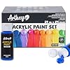 Artkey Acrylic Paint Set, 24 Colors 2 oz/59 ml Acrylic Paint Kit for Professional Artists & Beginners – Craft & Art Supplies for Canvas, Wood, Fabric, Rock, Leather, Ceramic, Glass, Easter Egg