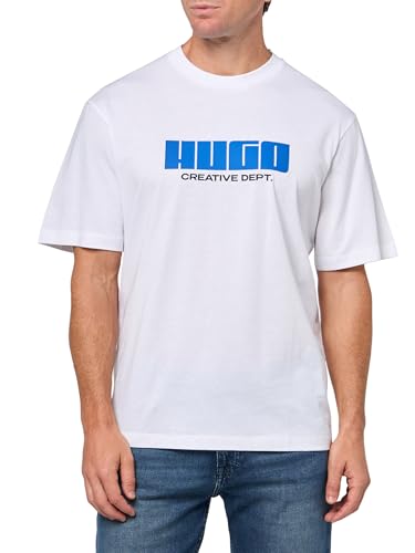 T-shirt en coton HUGO homme col rond coupe droite mode urbaine tendance
