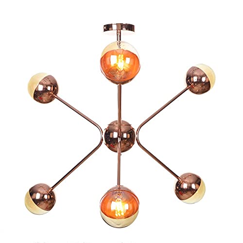 Plafonnier LED Chandelier Sputnik moderne et luminaire de plafond en fer forgé rose