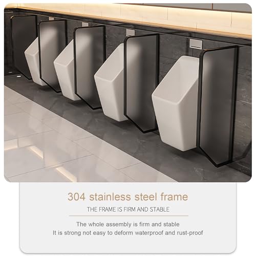 Deflector de privacidad para orinal de pared en vidrio templado para baño y comercio, 3 unidades 6