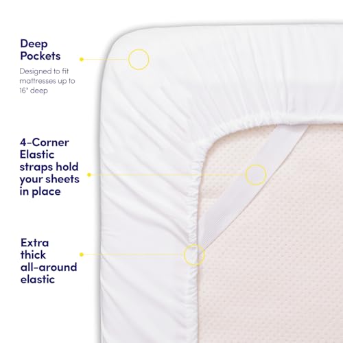 Image of 1500 Supreme Collection Full Sheet Sets White - Luxury Hotel Bed Sheets and Pillowcase Set for Full Mattress - Extra Soft, Elastic Corner Straps, Deep Pocket Sheets, Full White