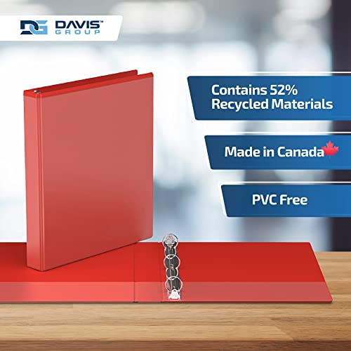 Image of Easyview 3-Ring Binder, Clear-View Cover, 1 inch Round Rings, Red, 6 Pack