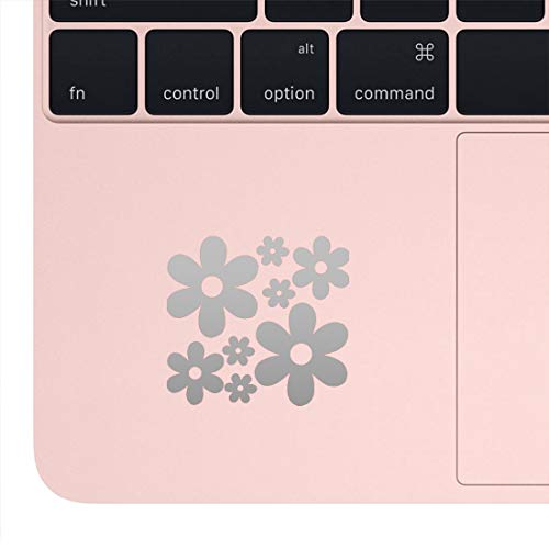Image of Groovy Daisy Flower (Metallic Silver) (Set of 2) Premium Waterproof Vinyl Decal Stickers for Laptop Phone Accessory Helmet Car Window Bumper Mug Tuber Cup Door Wall Decoration