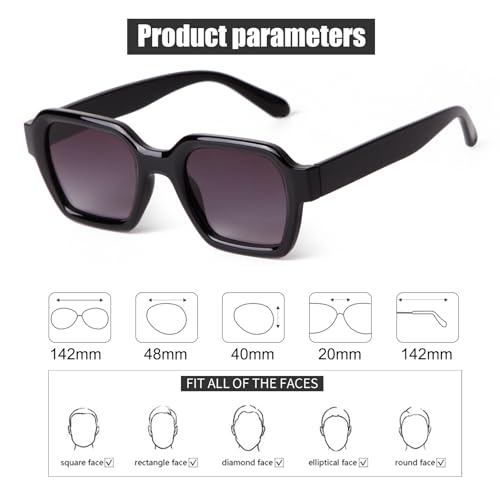 SORVINO Trendy Square Sunglasses for Women Men Thick Frame Simple Designer Style Rectangle Shades4