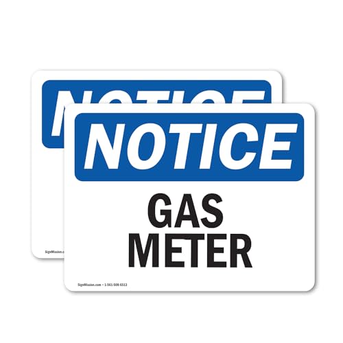 (2 Pack) Gas Meter OSHA Notice Sign 5 Inch X