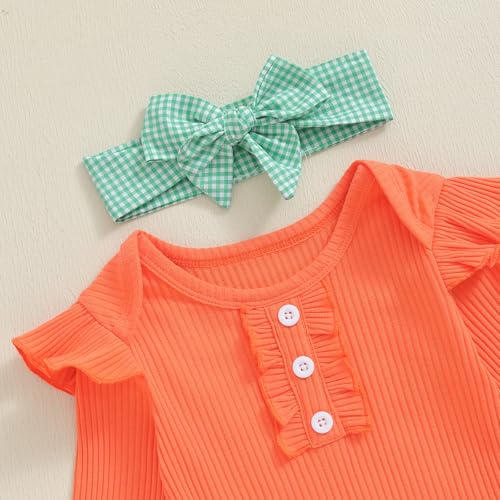 Baby Girl Bell Bottom Outfit Long Sleeve Ribbed Romper Flare Pants Set Halloween Christmas Fall Winter Clothes4