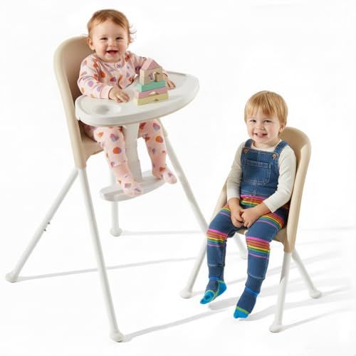Funny Supply Foldable High Chair, Space-Saving Portable Baby...