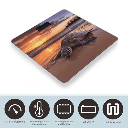 Balanza digital de baño Sea Turtle Sunset con plataforma amplia miniatura 3