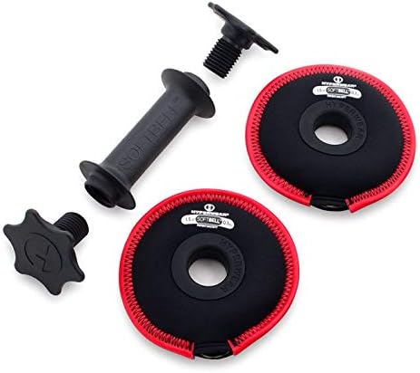 Miniatura 2 de Hyperwear SoftBell - Mancuernas ajustables individuales, placas de peso suaves para mano y 1 mango de fácil agarre para juego de mancuernas