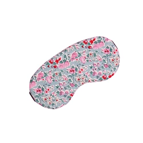 Cotton Sleeping Eye Mask - Light Blue Floral-image-37