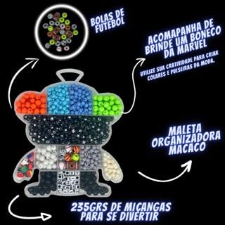 KIT Maleta Miçanga MACACO Menino Pulseira Colar aprox. 1250