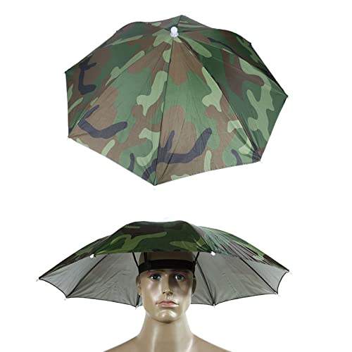 Faltbarer Regenschirmhut, Angelschirmhut, Angelschirm, Sonnenhut, verstellbare Kopfbedeckung, Regenschirm für Outdoor-Aktivitäten, Wandern, Camping Cover