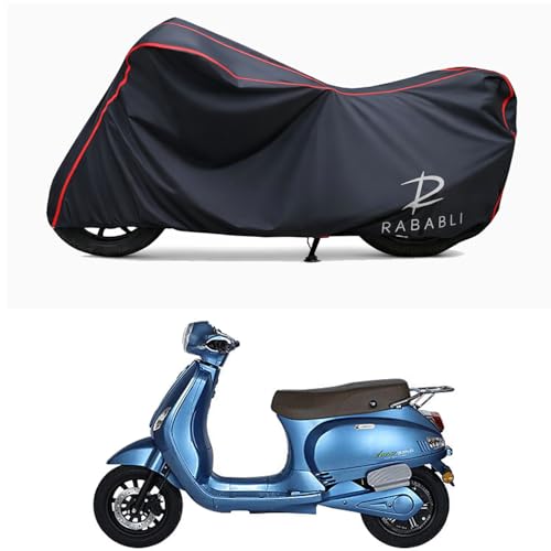 Image of Waterproof Bike Body Cover Compatible for | Benling Aura | Taffeta Fabric, Red Piping Design, Bottom Elastic Fit | Dustproof, Sun UV & Rain Protection for All Bikes