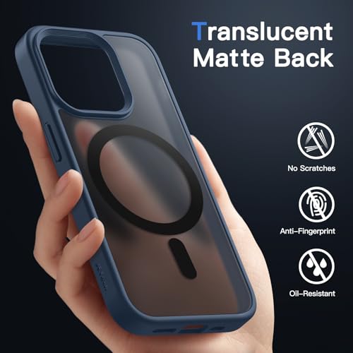 Image of JETech Magnetic Matte Case for iPhone 14 Pro, Storm Blue
