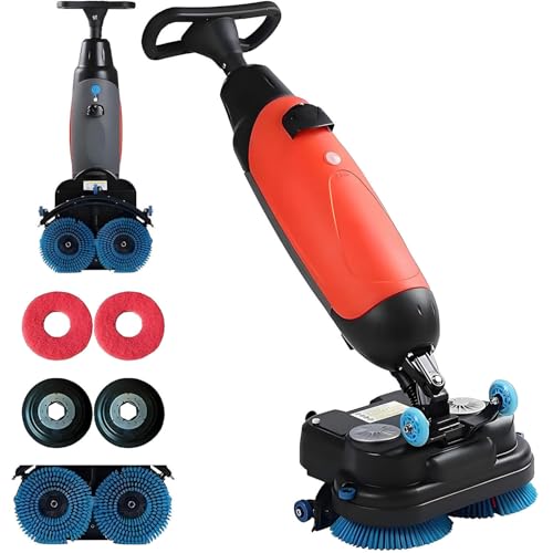 Commercial Electric Floor Scrubber &amp; Tile Polisher - Cordless Carpet Extractor with 360° Rotation, Self-Propelled, Ideal for Vinyl, Concrete &amp; Luxury Vinyl Flooring - Power Scrub Brush