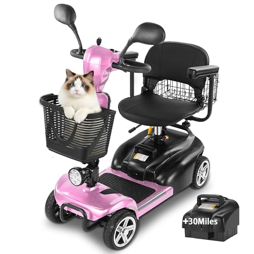 Image of Mobility Scooter for Seniors /Adults,20 /35 Miles up to 300lbs Capacity, 4 Wheels Mobility Scooters 350W 7MPH,USB Charging Detachable Lithium Battery with Rear Mirror