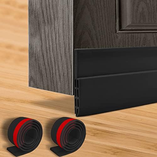 Hulameda Door Draft Excluder Strip, Self Adhesive Draft Excluder Tape for Noise Proof and Energy Saving, Door Bottom Seal Strip to Prevent Bugs Coming (White/2" Width x 39" Length)