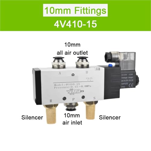 Electrovanne de commande directionnelle 4V410-15 distributeur à solénoïde 24V DC - 3