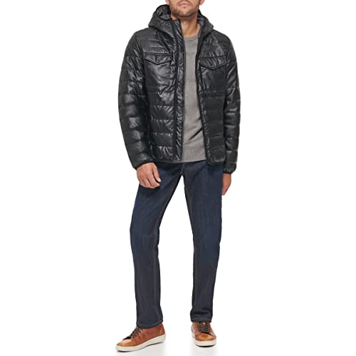 Image of Water Resistant Performance Stretch Hooded Puffer Jacket