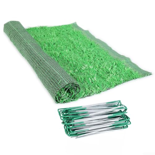 Emiif Gazon kunstgras grasgazon, realistische synthetische grasmat, binnen buiten tuin gazon landschap voor huisdieren, nep kunstgras tapijt (1 x 1 m)