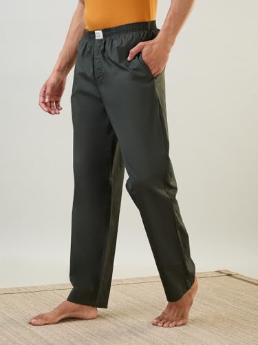 Image of SleepZ by Raymond Men Regular Fit Solid Pattern Pure Cotton Sleepwear Pyjama