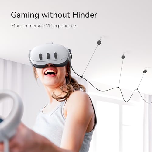 KIWI design VR Kabelmanagement, 6 Packs Pro-Version VR Cable Management Kompatibel mit VR-Headsets HTC Vive/HTC Vive Pro/Rift S/Quest 2 Playstation/Microsoft MR/Valve Index VR Zubehör(Schwarz)