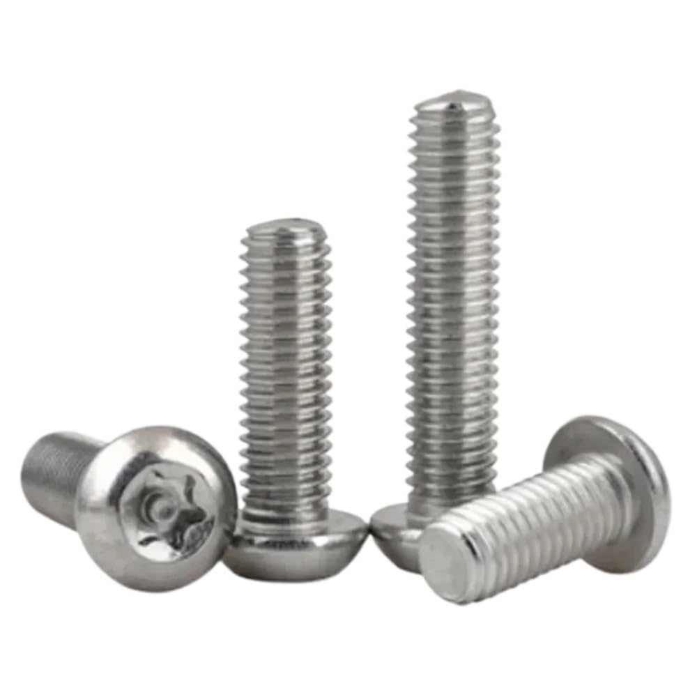 5-50pcs 304 Stainless Steel M2 M3 M4 M5 M6 M8 Six Lobe Torx Button Round Head with Pin Anti-Theft Tamper Proof Security Screw(X6mm,M3 50pcs)