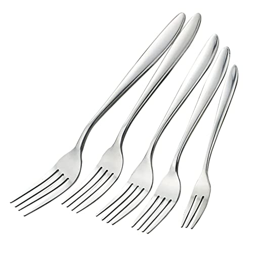 KANGIXER 5 Bâtons Ensemble De Petites Fourchettes À Gâteau Petites Fourchettes À Gâteau en Acier Inoxydable Jeu De Fourche en Acier Inoxydable Convient Aux Pâtisseries, Restaurants, Bars, Famille Cover