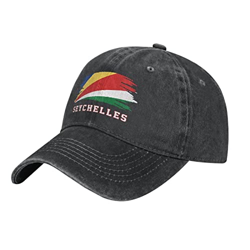 YINGD Casquette de baseball de cowboy avec drapeau des Seychelles réglable et respirant pour homme et femme, #590, taille unique