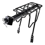 Amarine Made Bike Rear Rack 110 Lbs Capacity Aluminum Alloy or Iron Bicycle Rear Rack Adjustable Pannier Bike Luggage Cargo Rack Quick Release Bicycle Carrier Racks (Iron Half Quick Release)