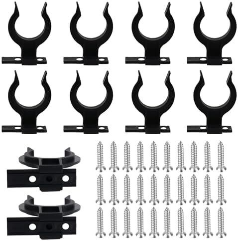 Sockelleisten Clips, 10 Stück Sockelleiste Küche für 32-42mm Küchenfüße | Küchensockel Befestigung mit 30 Schrauben, Sockelblende Küche, Küchen Sockelblende, Schwarz