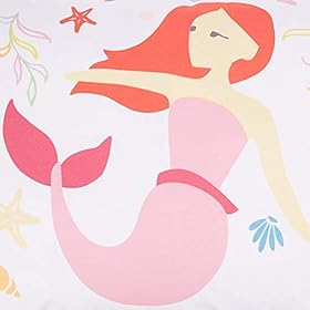 Amazon Basics Kids Bed-in-a-Bag Microfiber Bedding Set, Easy Care, Twin, Magical Mermaids - Set of 5 Pieces 41mSMwSX3jL. SS280