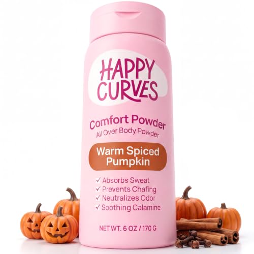 HAPPY CURVES Talc-Free Anti-Chafe Deodorant Body Dusting Powder for Women