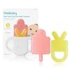 Frida Baby Juguetes de Dentición de Silicona, Mordedor 4-en-1 para Bebés y Lactantes, Alivio para la Dentición de 0-18 Meses, Mordedor para Bebés No Demasiado Frío al Tocar, Libre de BPA