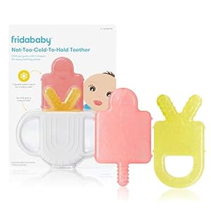 Frida Baby 4-in-1, Baby Teether, Baby Teething Toy, Easter Basket Stuffer for Kids, Soothes Gums Hot & Cold, Silicone Teething Toys, BPA-Free