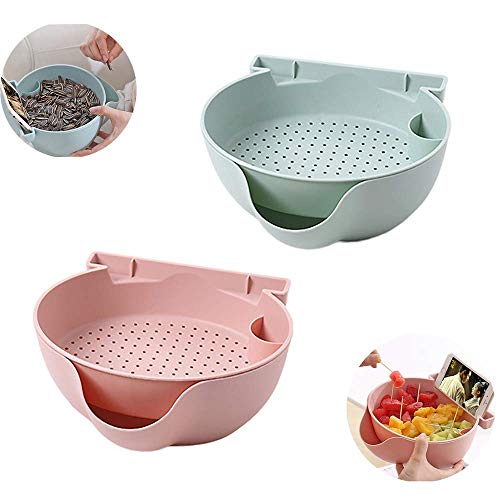 Hoocozi 2PCS Multifunction Snack Bowls Plastic Nut Bowls Pistachio Bowls Double Dish Bowl