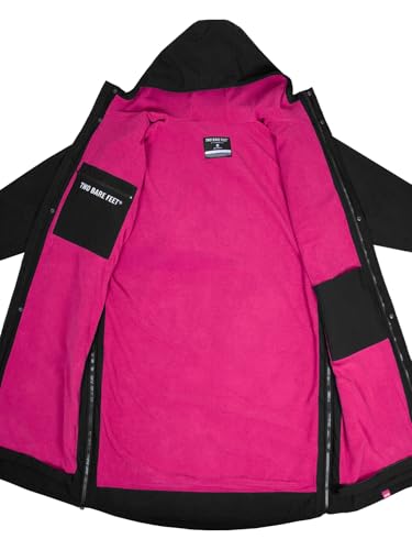 Two Bare Feet Unisex Waterproof Horse Riding Changing Robe – Warm, Windproof, Oversized Poncho for Equestrian Sports, Outdoor Riding, Beach & Camping – Hooded Coat (Black/Raspberry) X-Small - Image 4