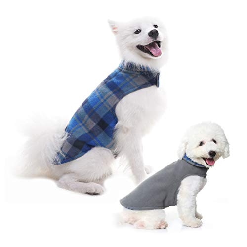 Dog Winter Clothes Reversible Fleece Jacket Warm Coat Windproof Christmas Costume Xmas Gifts For Cold Weather Wearing #TOP2