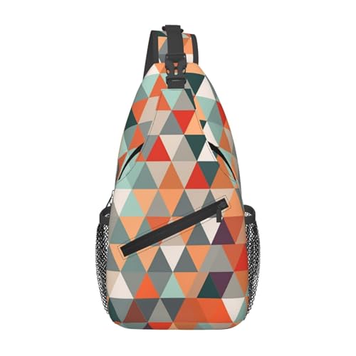 Bolso Bandolera Pequeño para Hombre y Mujer con Estampado Triángulos miniatura 2