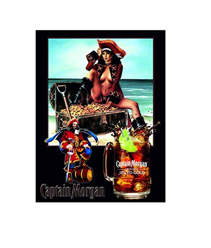 Coole CAPTAIN MORGAN ORIGINAL SPICED RUM RETRO METAL WALL SIGN/PLAQUE GIFT WALL BAR PUB MAN CAVE (150mm x 100mm)