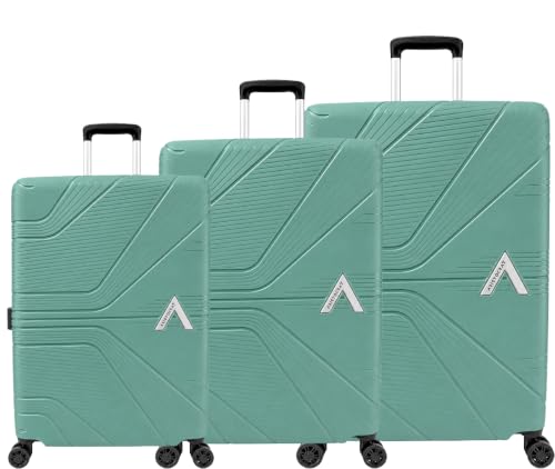 Image of Aristocrat Phantom Set of 3 (Cabin+Medium+Large) Trolley Bag, 55+66+76Cm | Combination Lock | 8 Wheels | 3 Years International Warranty (Pista Green)