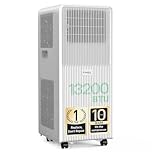 KresicoKlima Portable Air Conditioner, 13200 BTU 4-in-1 AC Unit with Cooling, Fan, Dehumidifier & Sleep Mode, Window Installation Kit, Remote Control, Suitable for Home Office Use